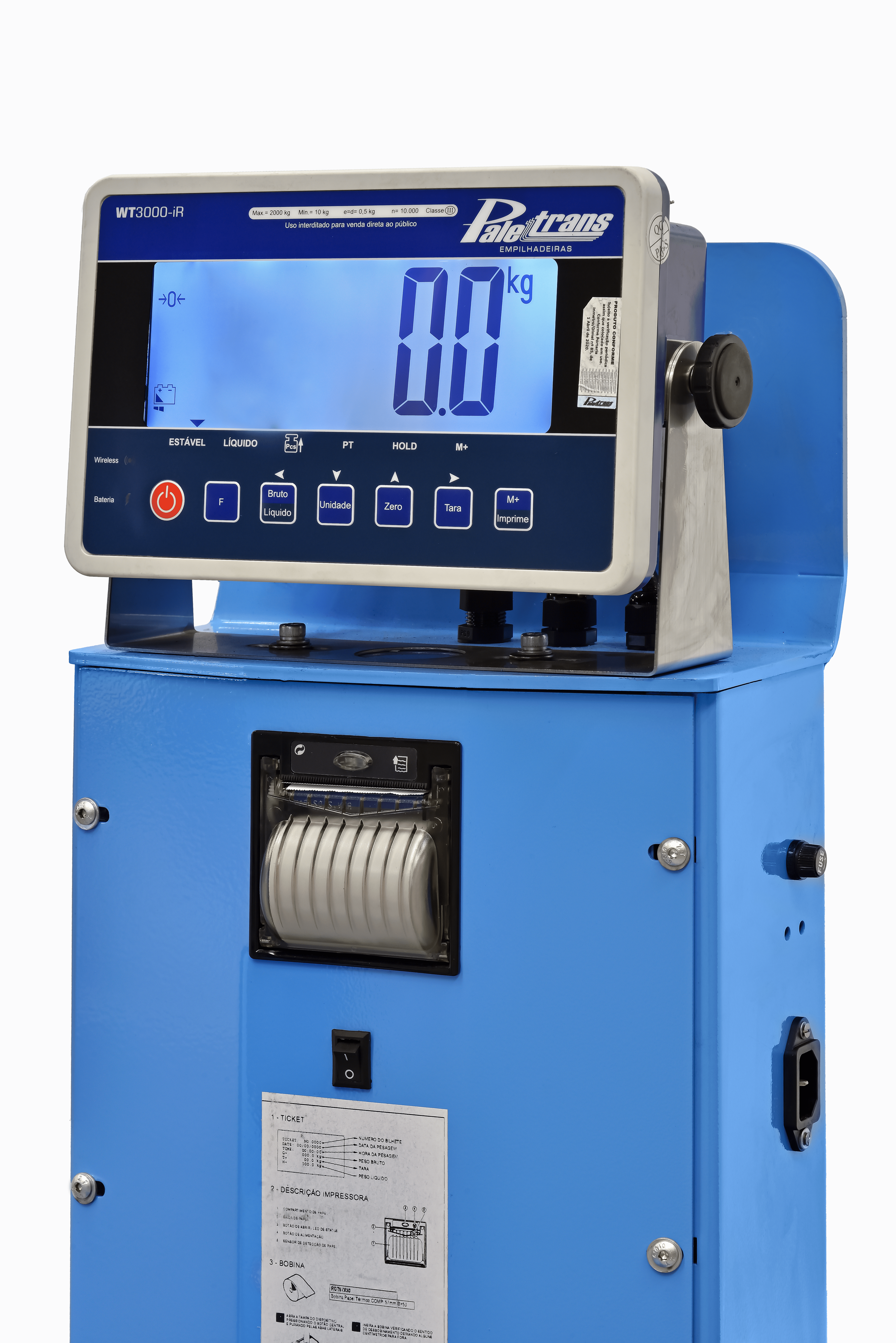 Transpalete Balança Paletrans TM2000B SP- 2.2 Ton – Roda Simples Poliuretano / Impressora na coluna - Imagem 6