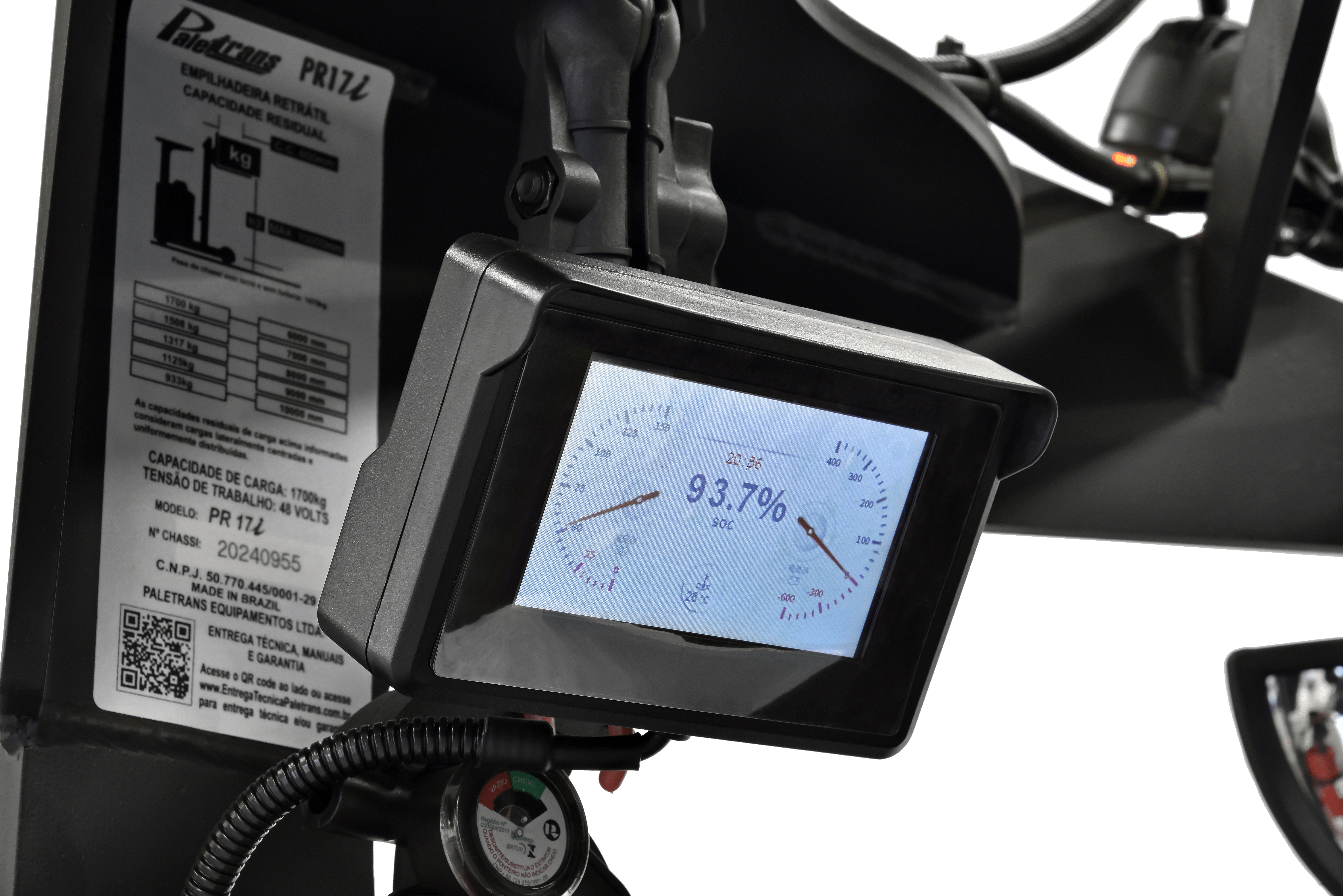 Empilhadeira Elétrica Retrátil Paletrans PR1780i – 1.7 Ton – 8 Metros c/ Deslocador Lateral - Imagem 12