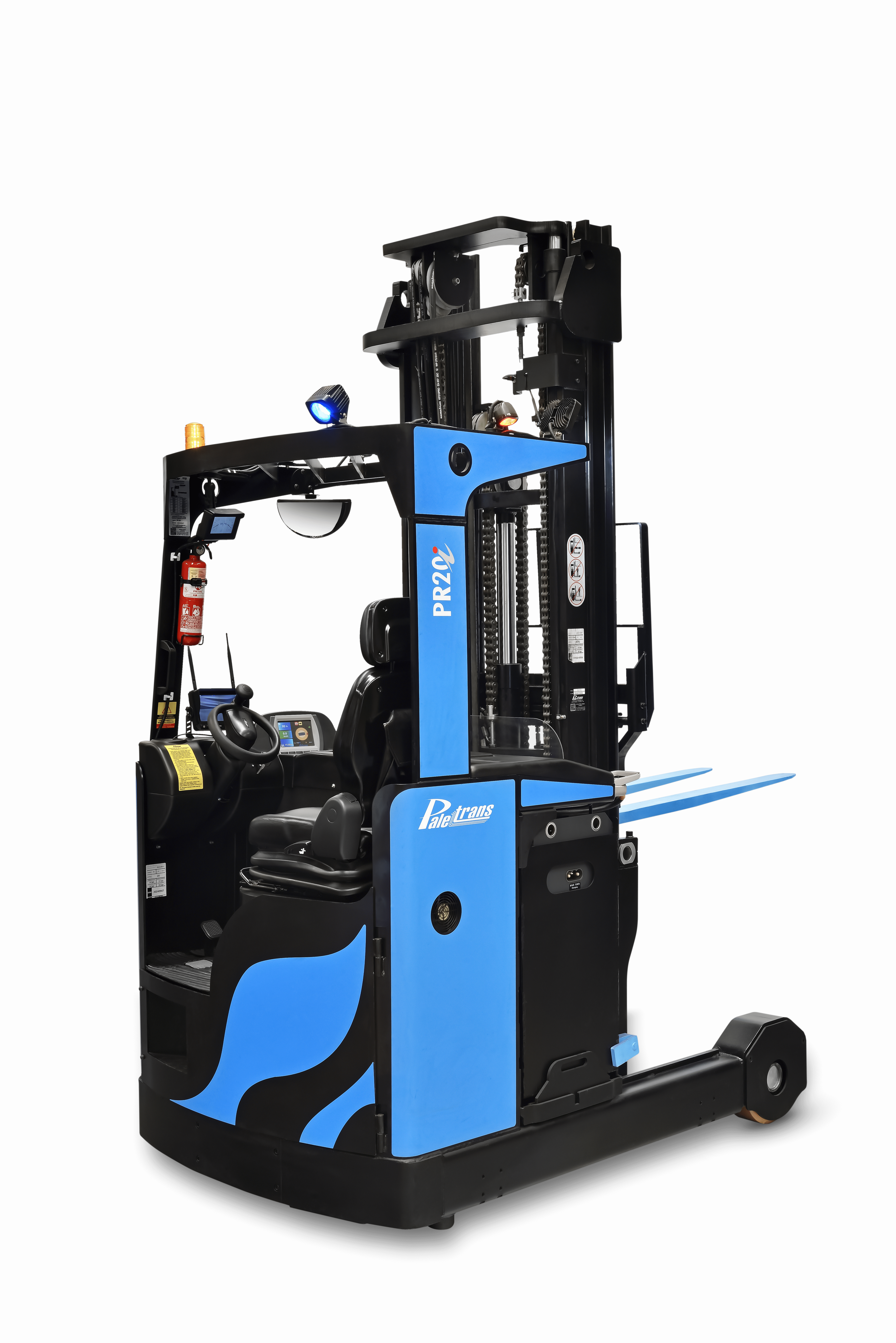 Empilhadeira Elétrica Retrátil Paletrans PR2012i – 2,0 Ton – 12 Metros c/ Deslocador Lateral